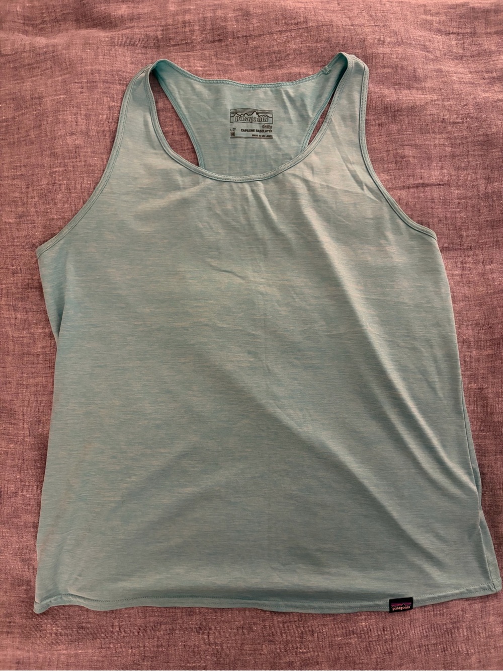 Patagonia Heathered Light Teal Racerback Tank